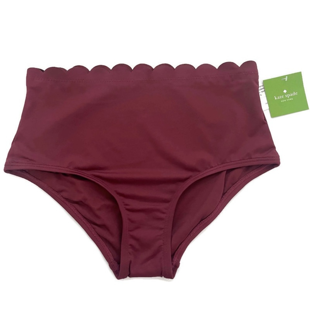Kate Spade High-Waist Scallop Bikini Bottom
